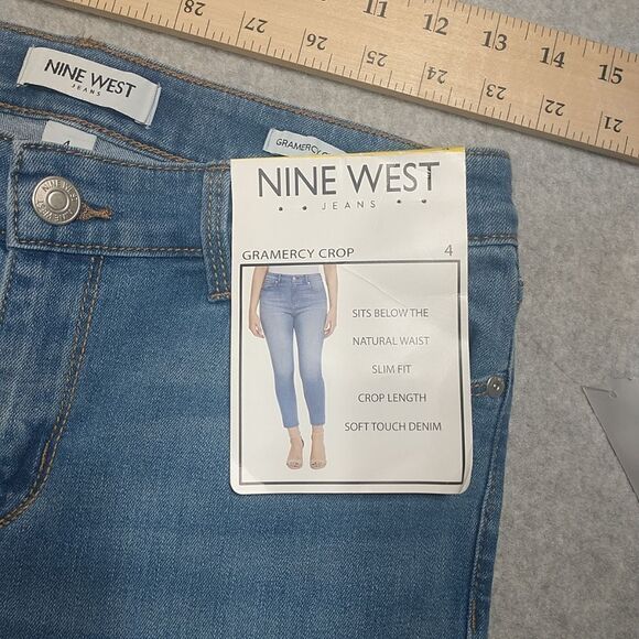 Women's SZ 4 Nine West Gramercy Denim Jeans Cropped NWT. - Picture 2 of 10